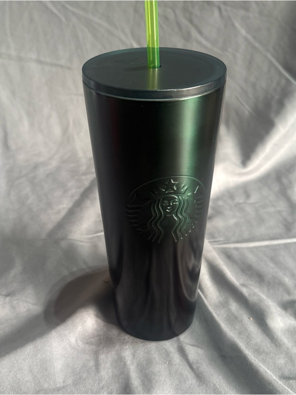 Starbucks Tumbler 2022 Dark Green 24 Oz. Stainless Steel Embossed Mermaid Logo